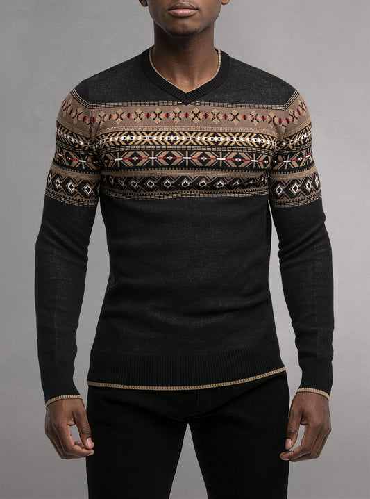 Chandail à col en V pour hommes