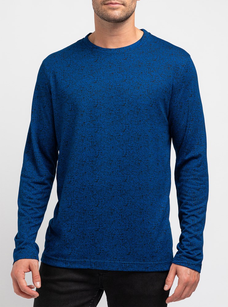 T-SHIRT MANCHES LONGUES À COL RAS DU COU POUR HOMMES