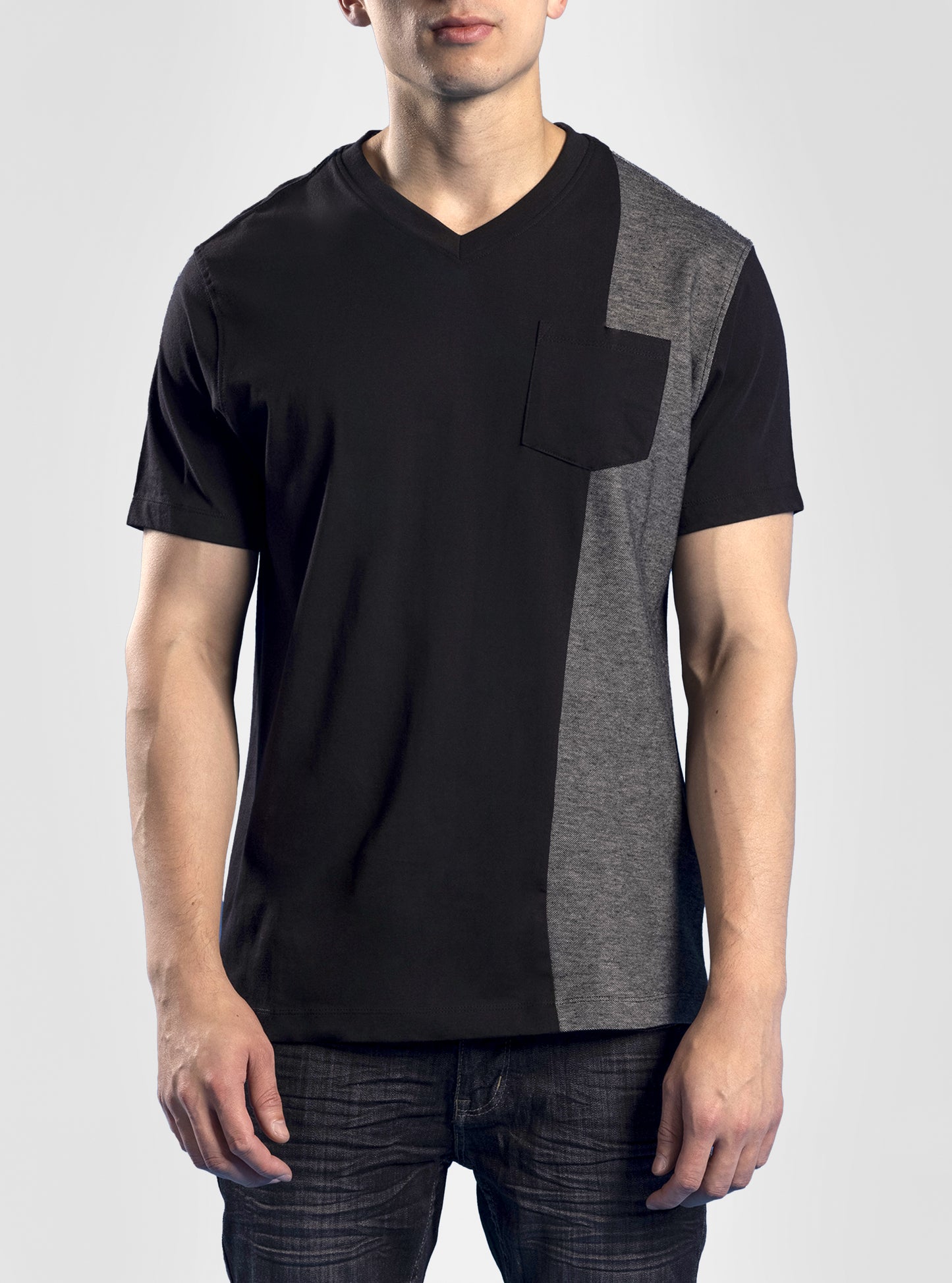 T-SHIRT MANCHES COURTES À COL EN V POUR HOMMES