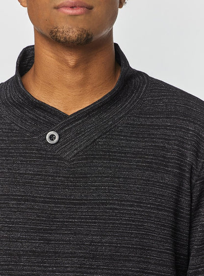 Men's shawl collar long sleeve t-shirt