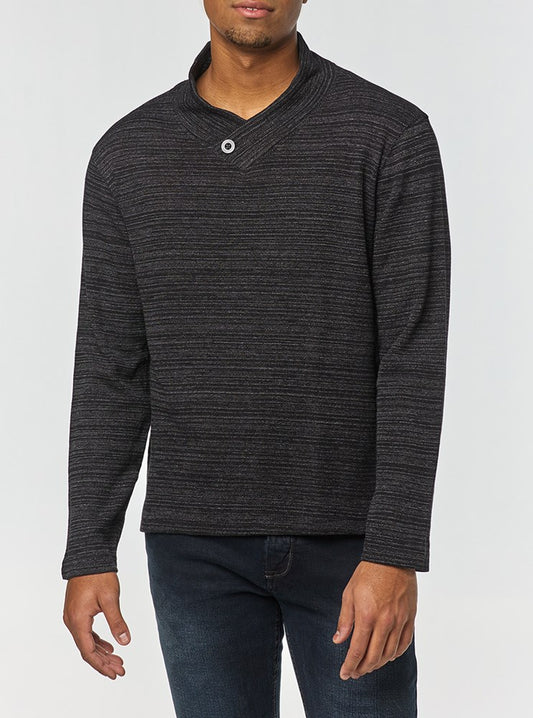 T-shirt à manches longues et col châle pour hommes
