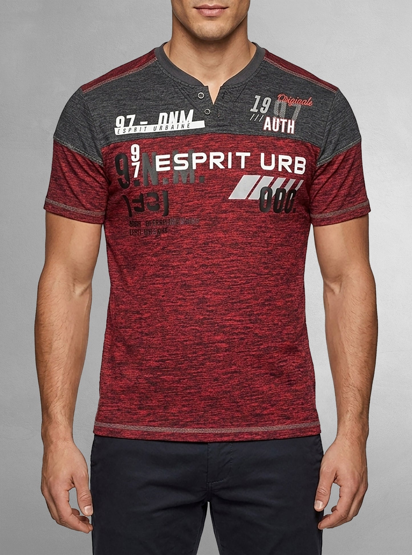T-shirt henley pour hommes