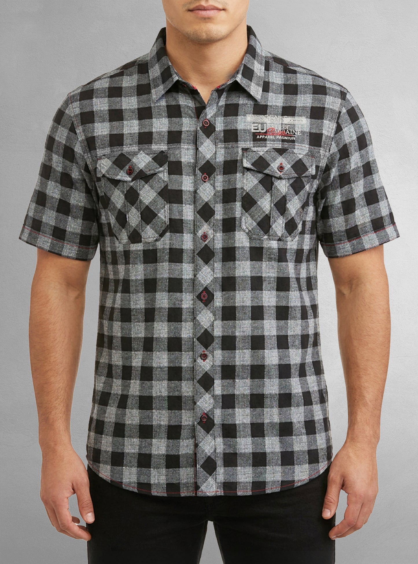 Chemise décontractée en stretch à manches courtes pour hommes