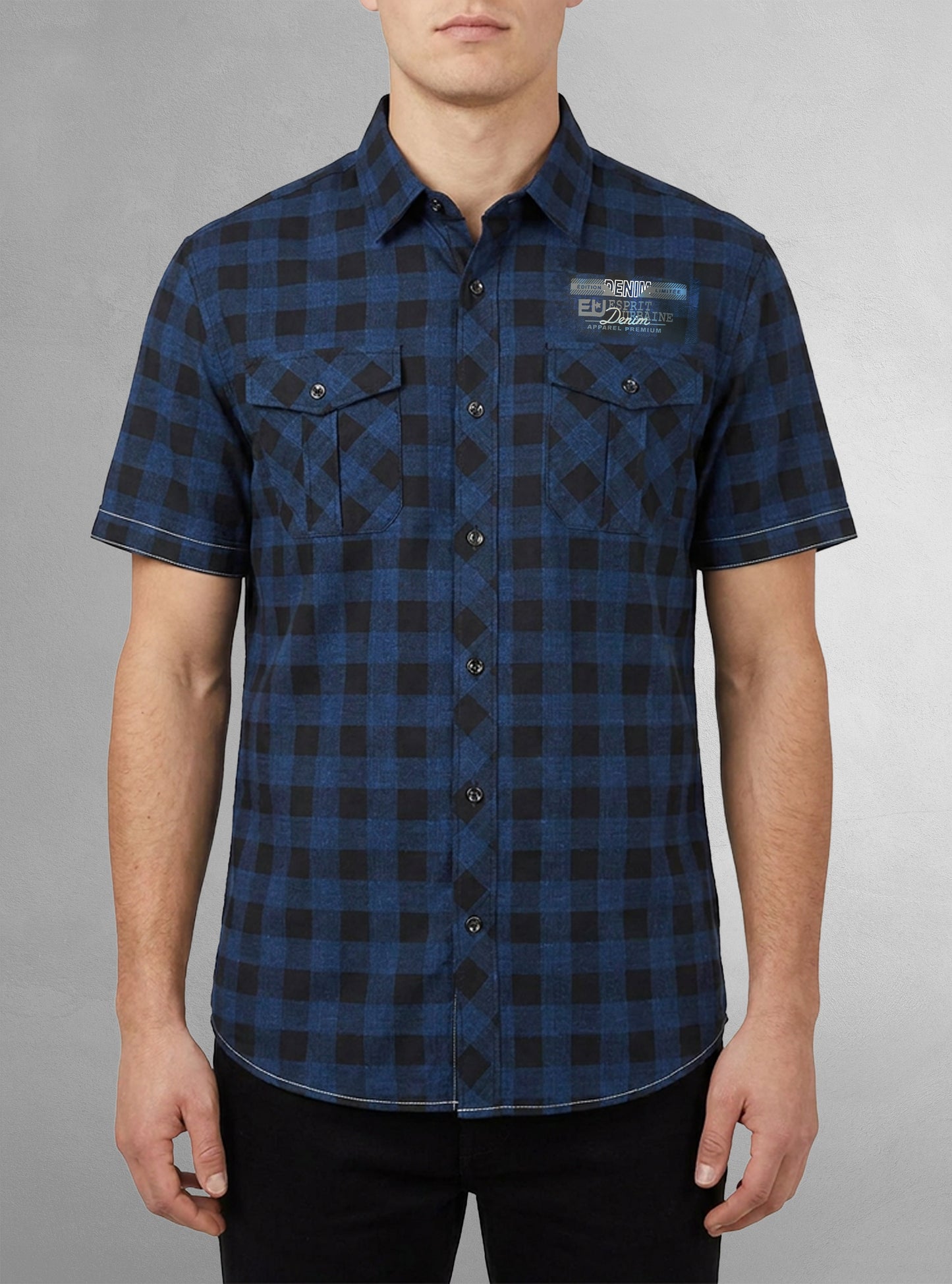 Chemise décontractée en stretch à manches courtes pour hommes
