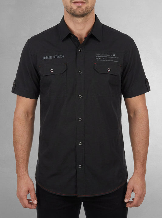 Men's casual short sleeve stretch shirt