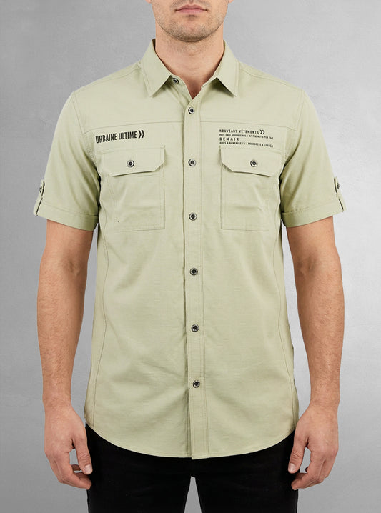 Men's casual short sleeve stretch shirt