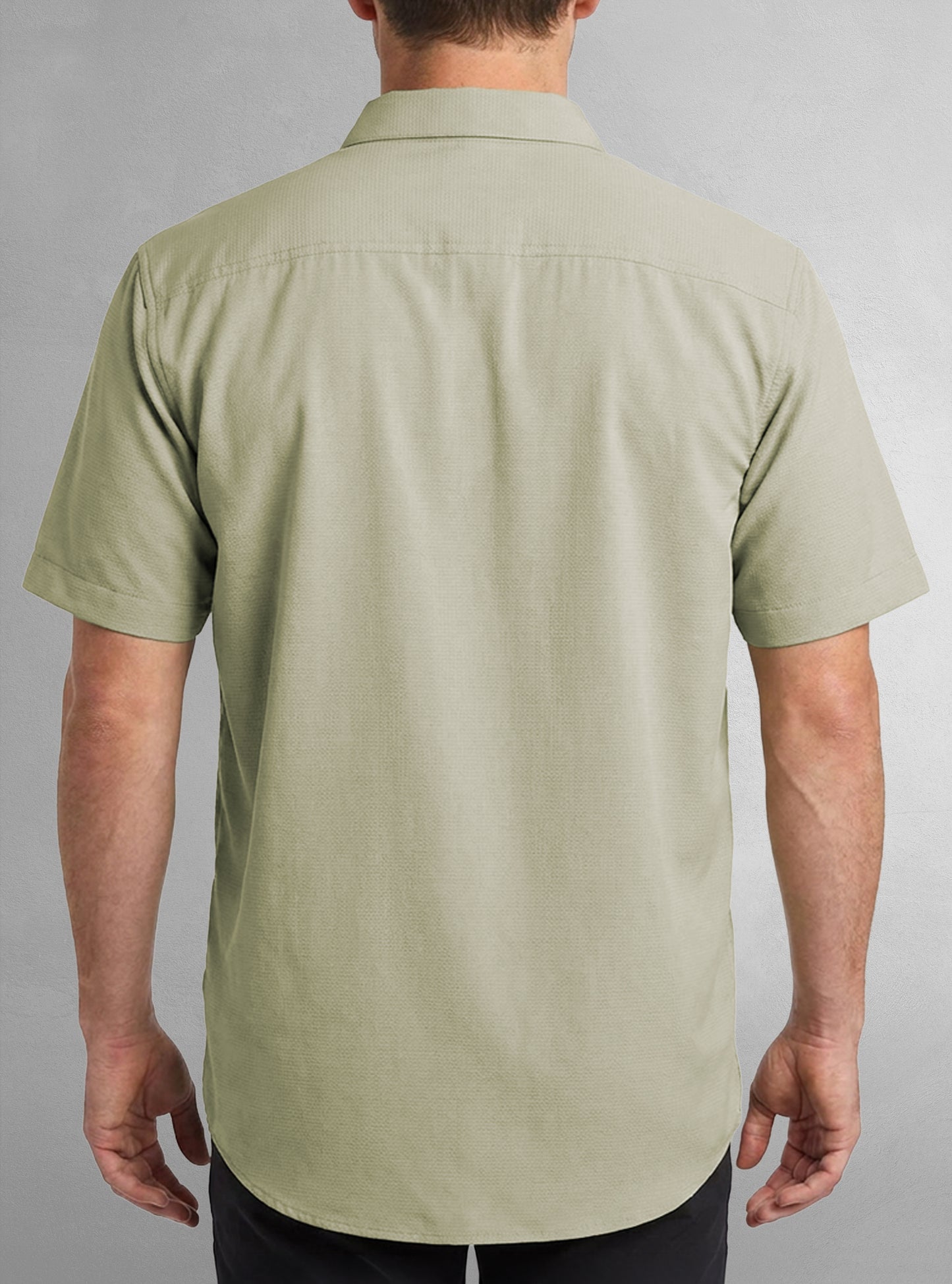 Chemise décontractée en stretch à manches courtes pour hommes