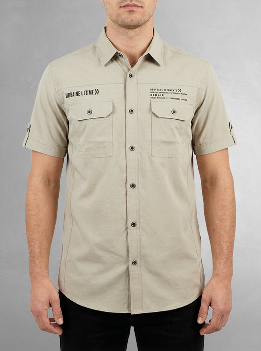 Men's casual short sleeve stretch shirt