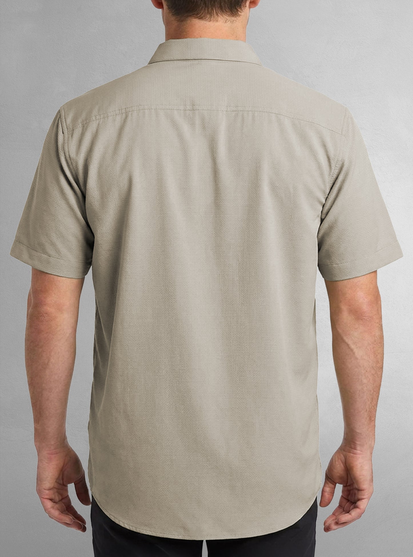 Chemise décontractée en stretch à manches courtes pour hommes