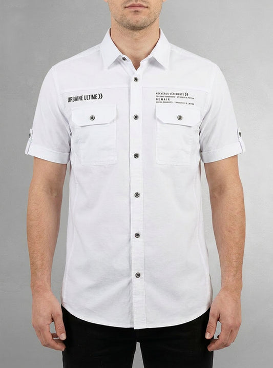 Men's casual short sleeve stretch shirt