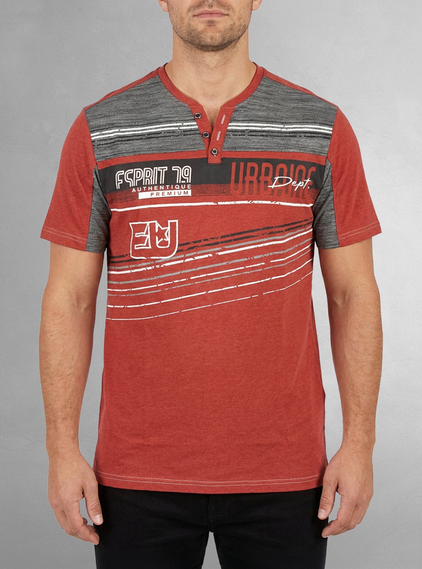 T-shirt henley pour hommes