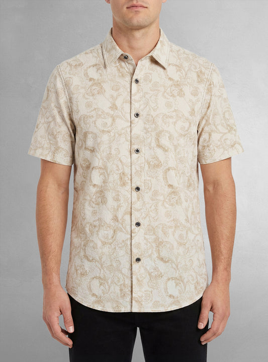 Men's casual short sleeve stretch shirt