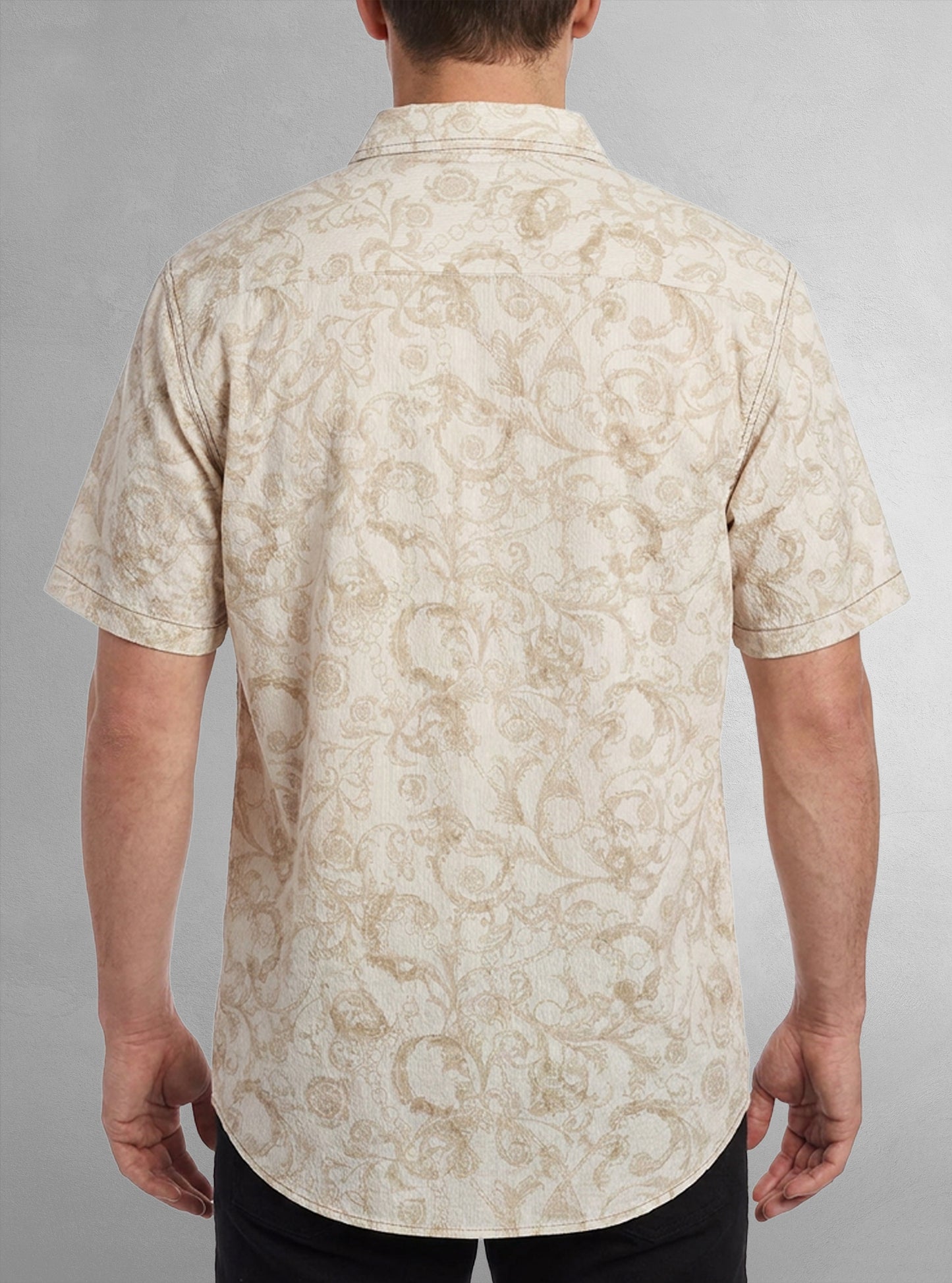 Chemise décontractée en stretch à manches courtes pour hommes