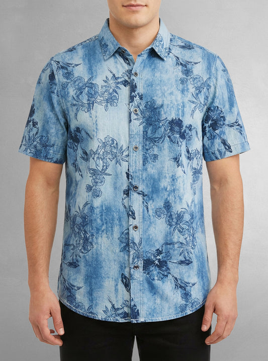 Men's casual short sleeve stretch shirt