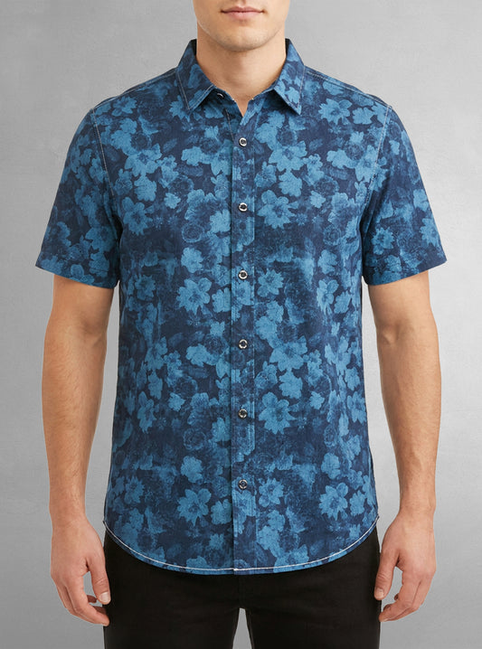 Men's casual short sleeve stretch shirt