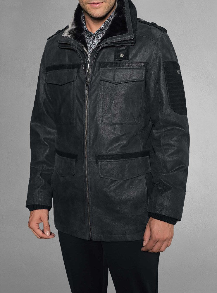 Men's leather coat