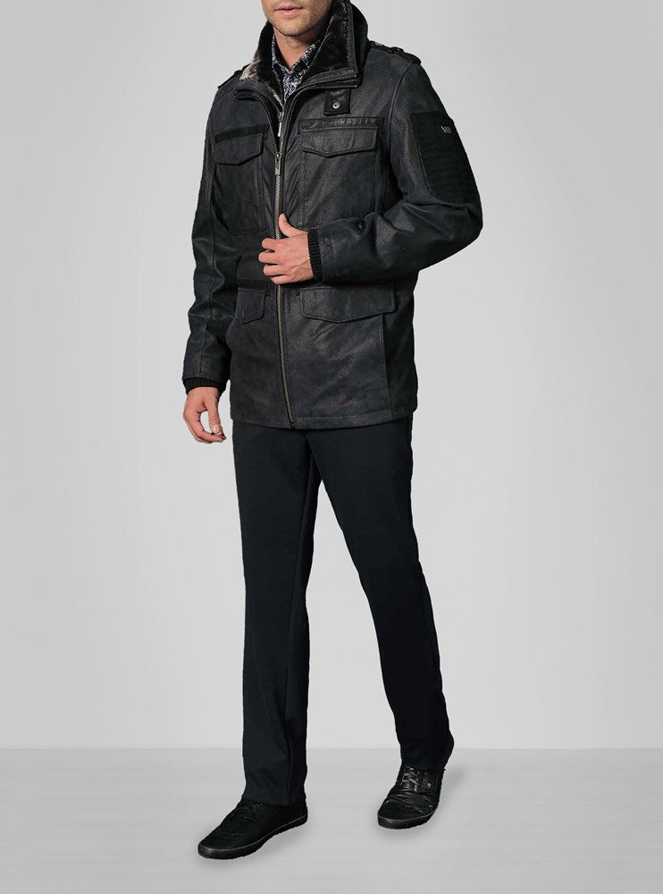 Men's leather coat
