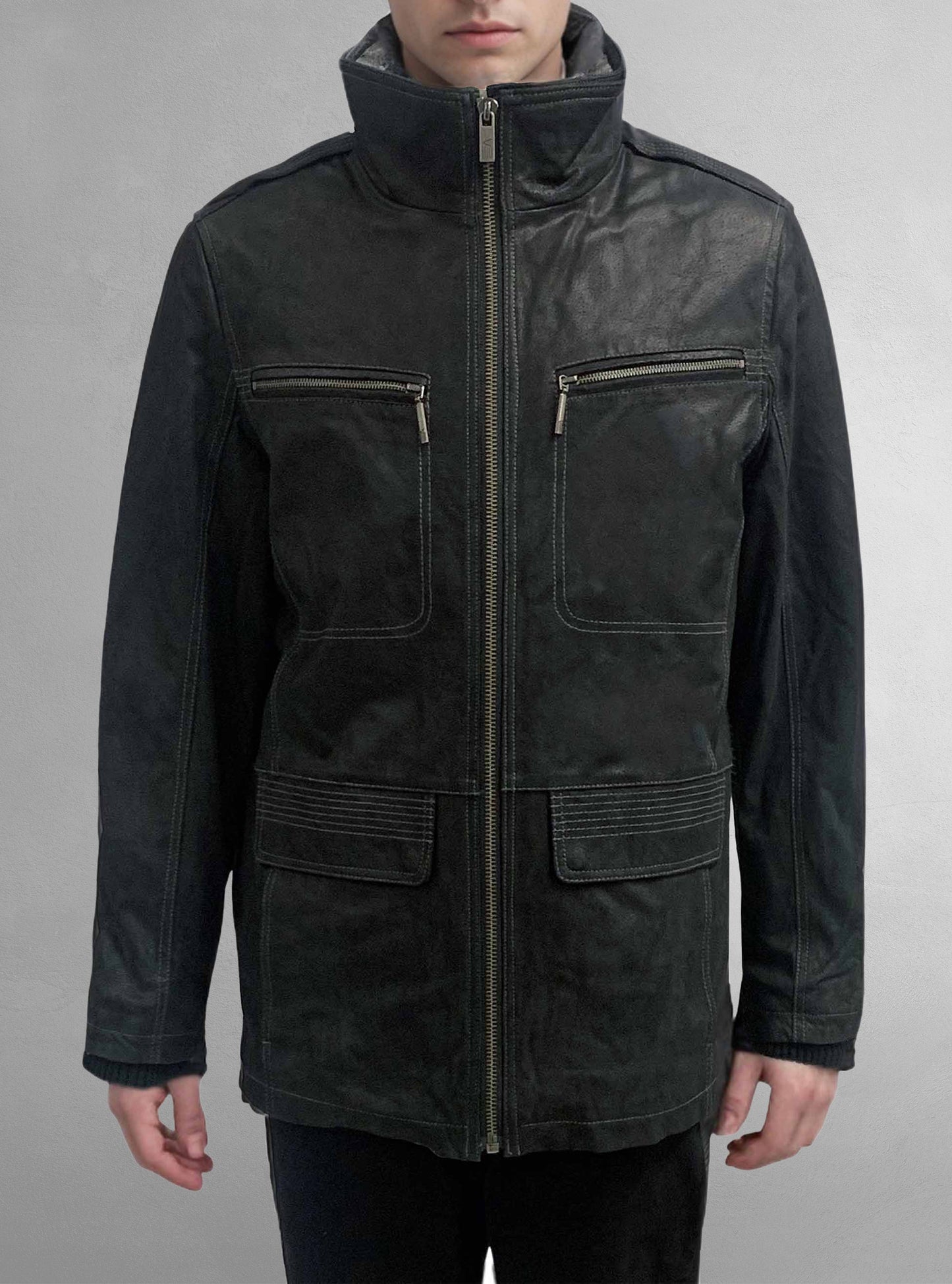 Men's leather coat