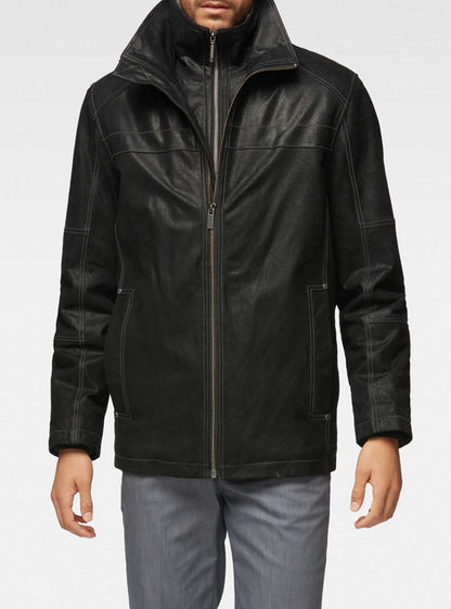 Men's leather coat