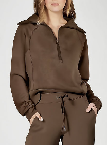 Women’s Half-Zip Sweatshirt – Casual & Chic