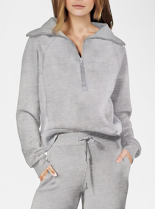 Women’s Half-Zip Sweatshirt – Casual & Chic