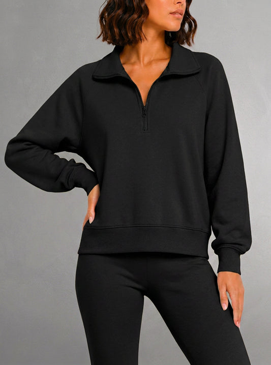 Sweatshirt semi-zippé pour femmes - Casual & Chic