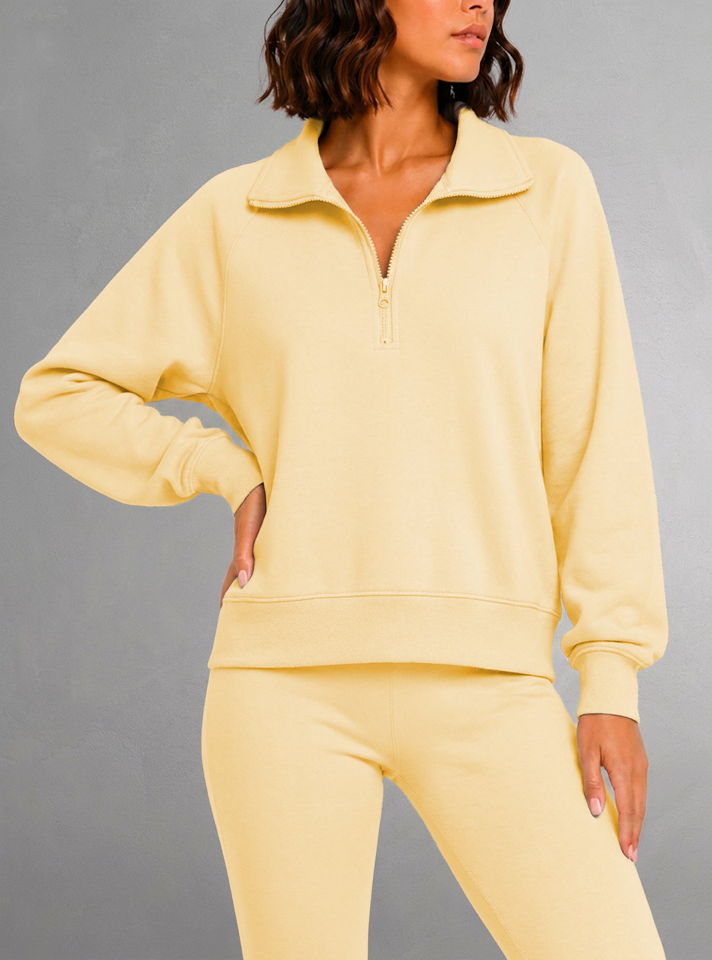 Sweatshirt semi-zippé pour femmes - Casual & Chic