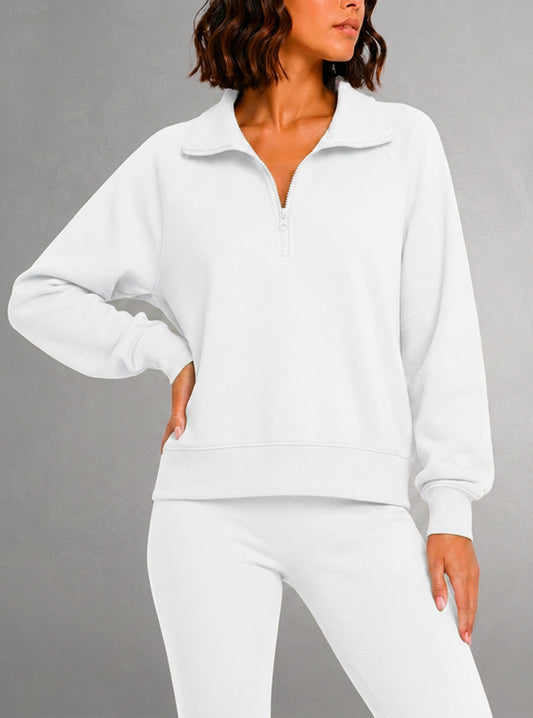 Sweatshirt semi-zippé pour femmes - Casual & Chic