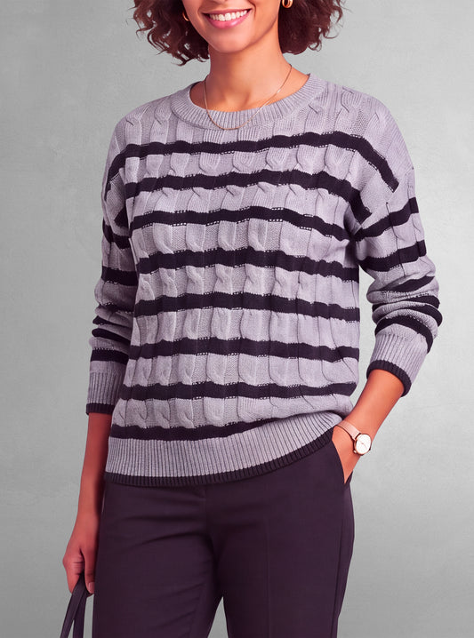 WOMEN'S CREW NECK LONG SLEEVE SWEATER