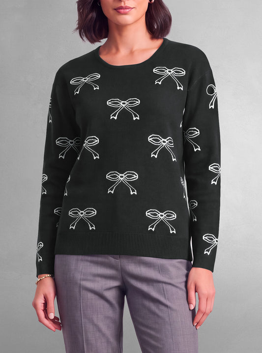 WOMEN'S CREW NECK LONG SLEEVE SWEATER
