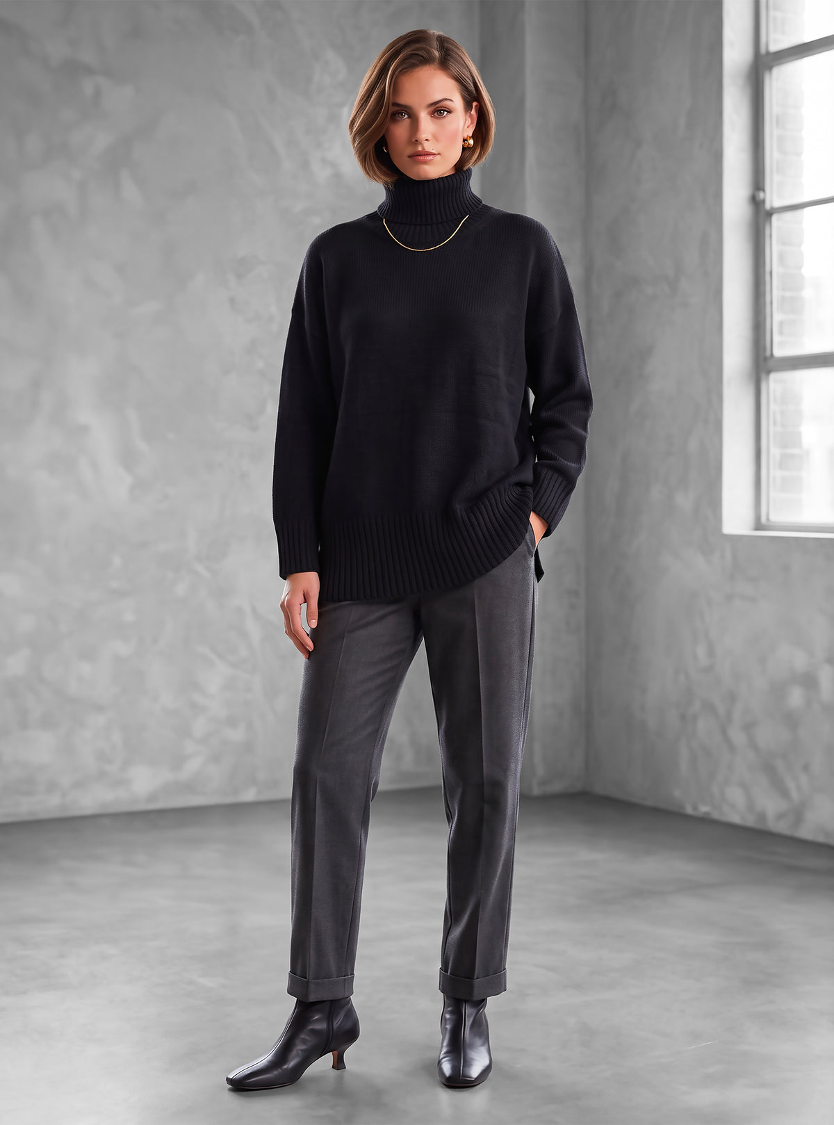 PULL À COL ROULE FEMME