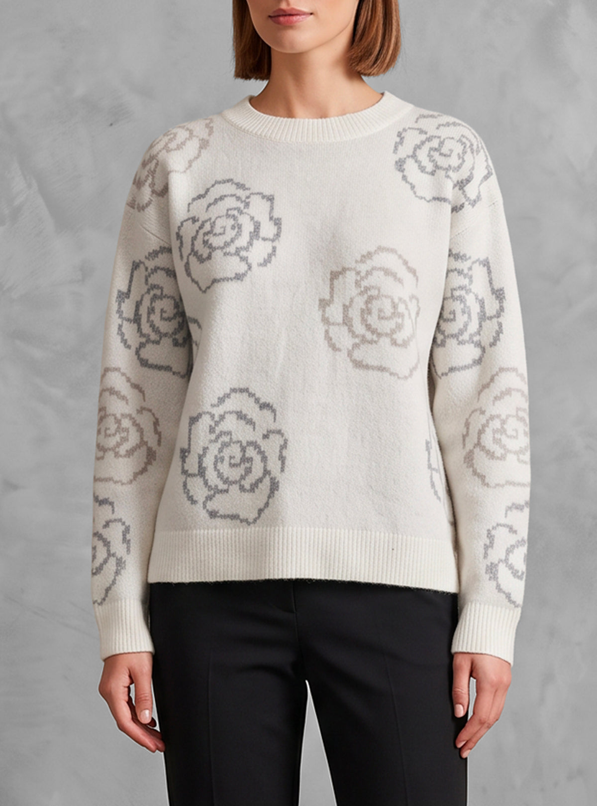 WOMEN'S CREW NECK LONG SLEEVE SWEATER