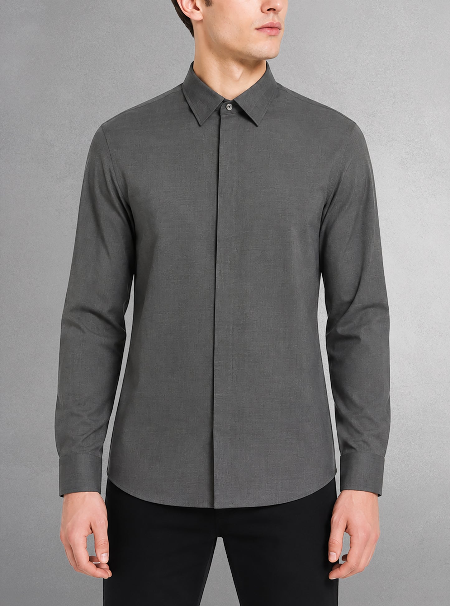 Chemise classique à manches longues pour hommes