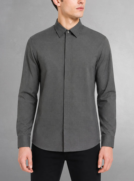 Chemise classique à manches longues pour hommes
