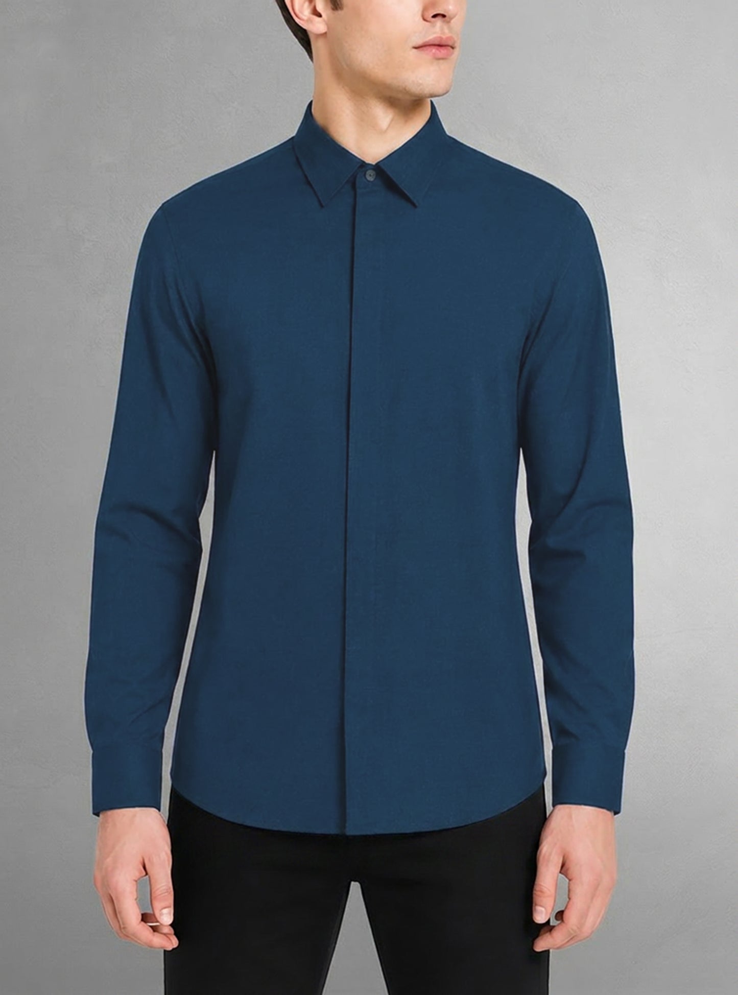 Chemise classique à manches longues pour hommes
