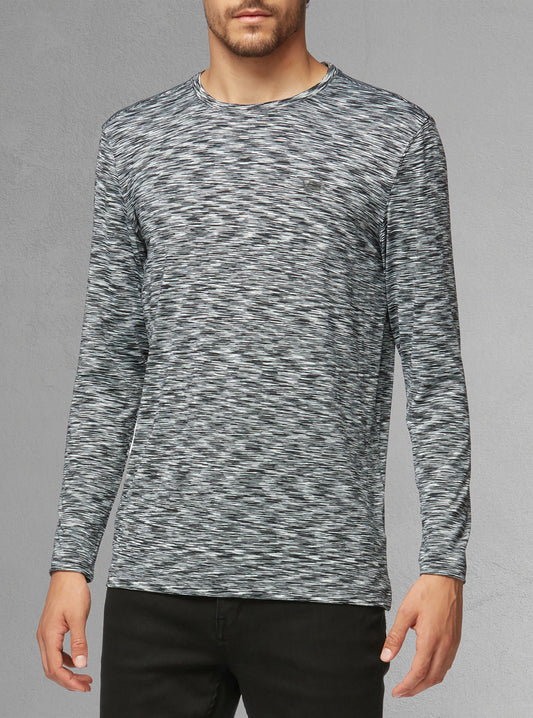 T-shirt manches longues à col ras du cou pour hommes
