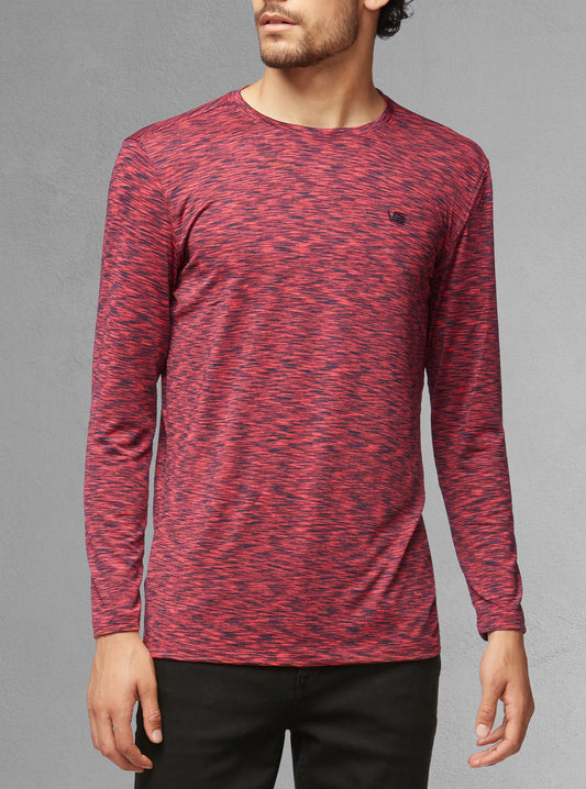 T-shirt manches longues à col ras du cou pour hommes