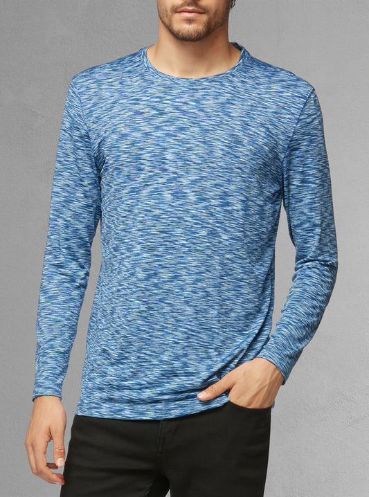 T-shirt manches longues à col ras du cou pour hommes