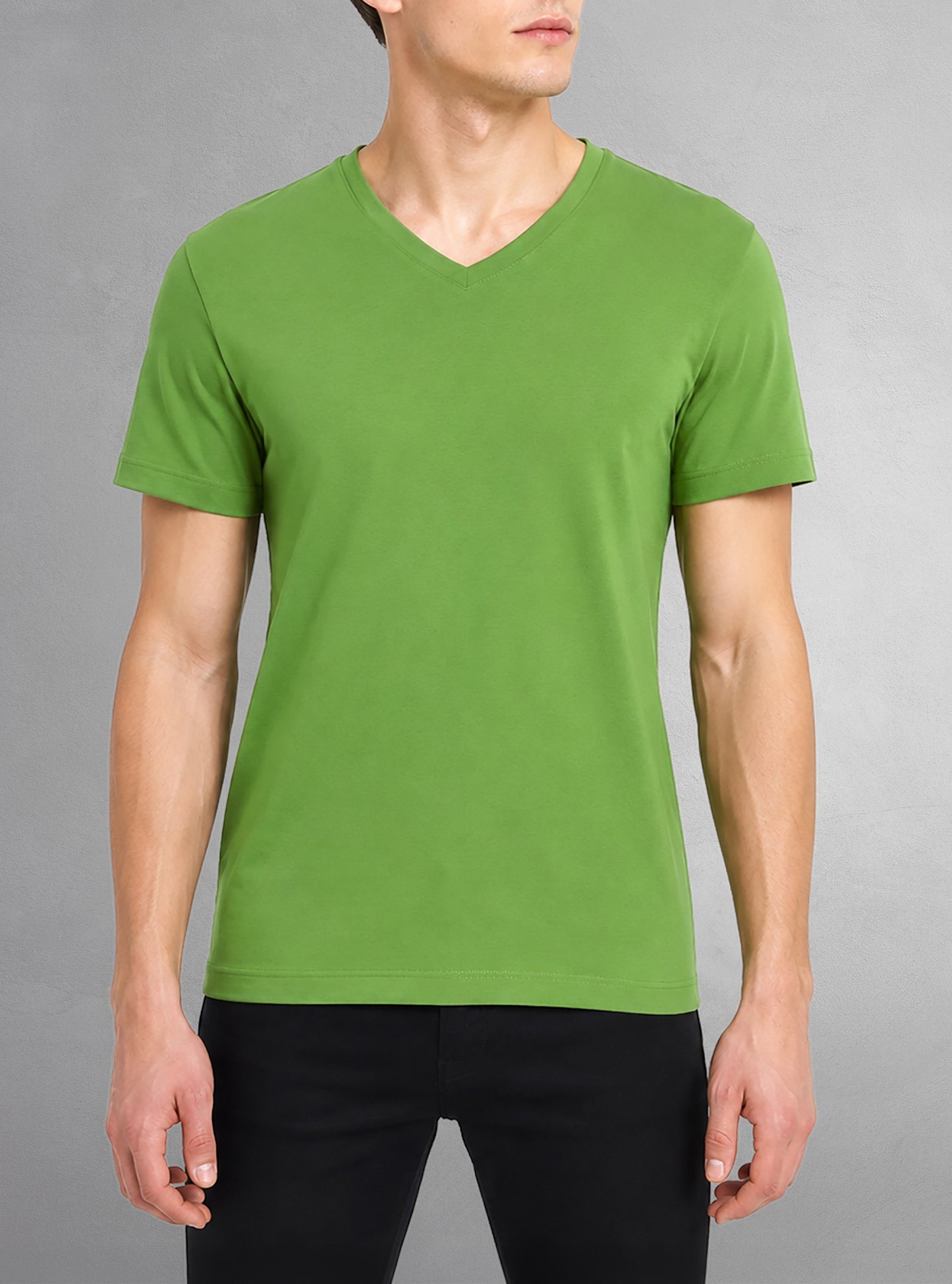 T-SHIRT MANCHES COURTES À COL EN V POUR HOMMES