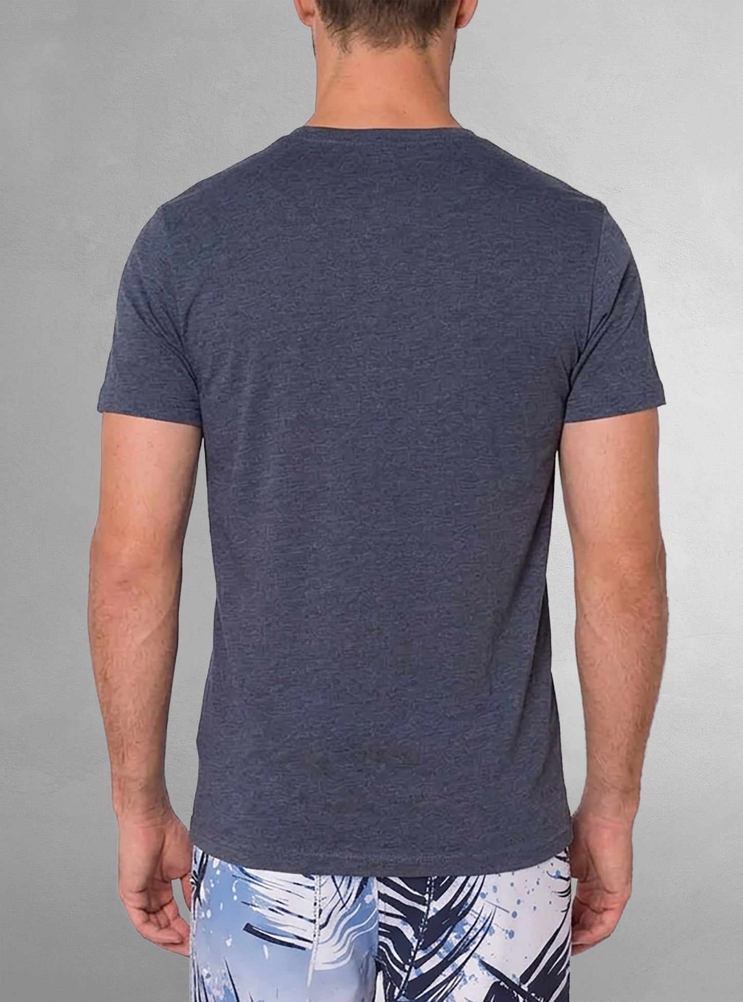 T-shirt à manches courtes à col en V pour hommes