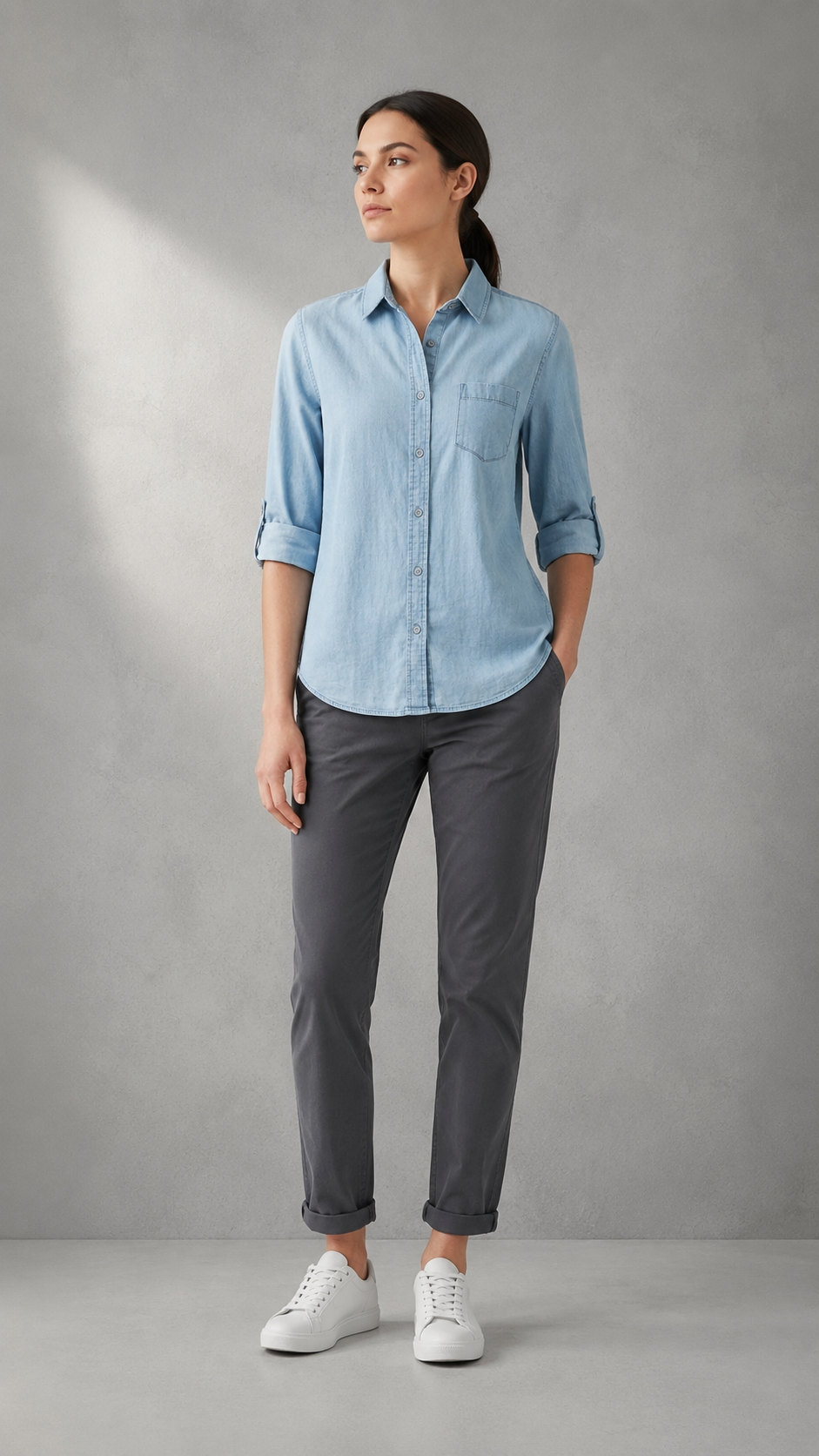 Chemise à manches longues pour femme