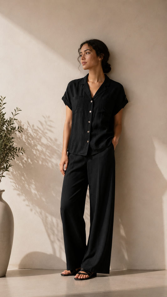 Chemise décontractée à manches courtes pour femmes
