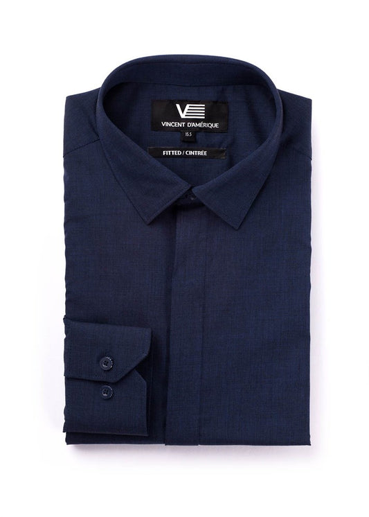 Chemise classique à manches longues pour hommes