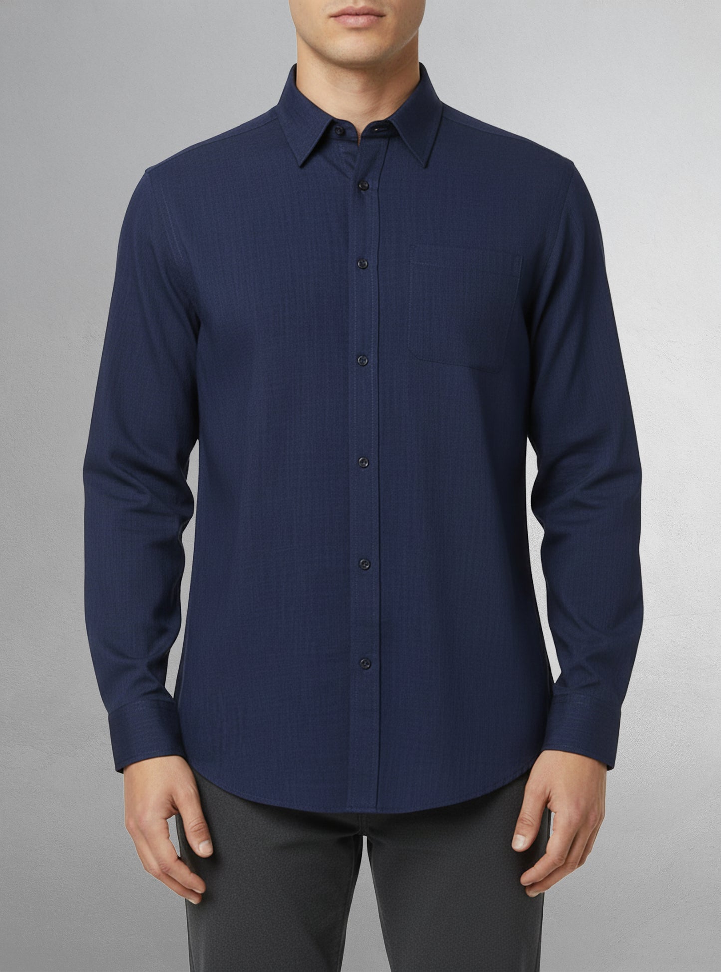 Chemise classique à manches longues pour hommes