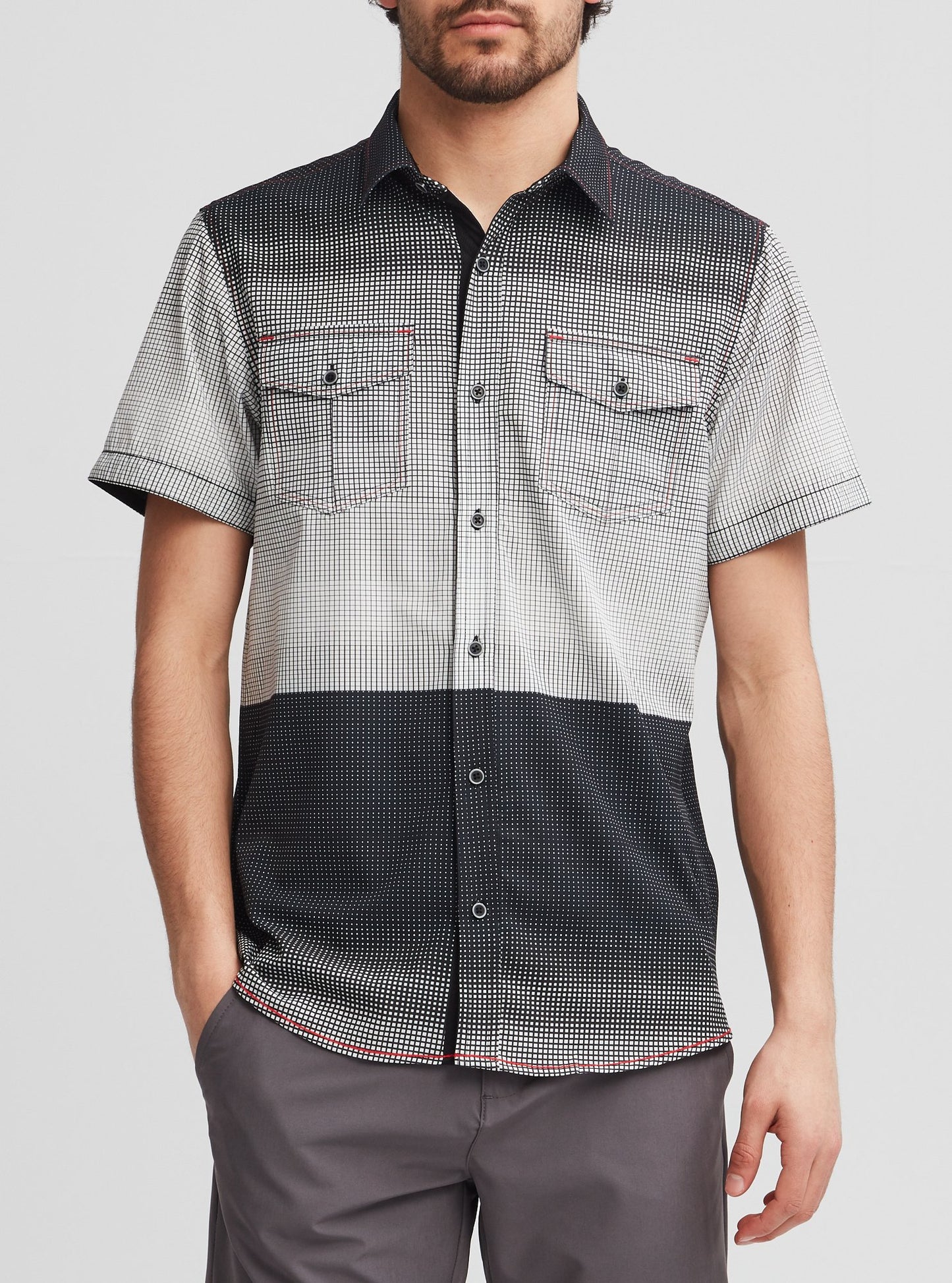 Men's casual short sleeve stretch shirt