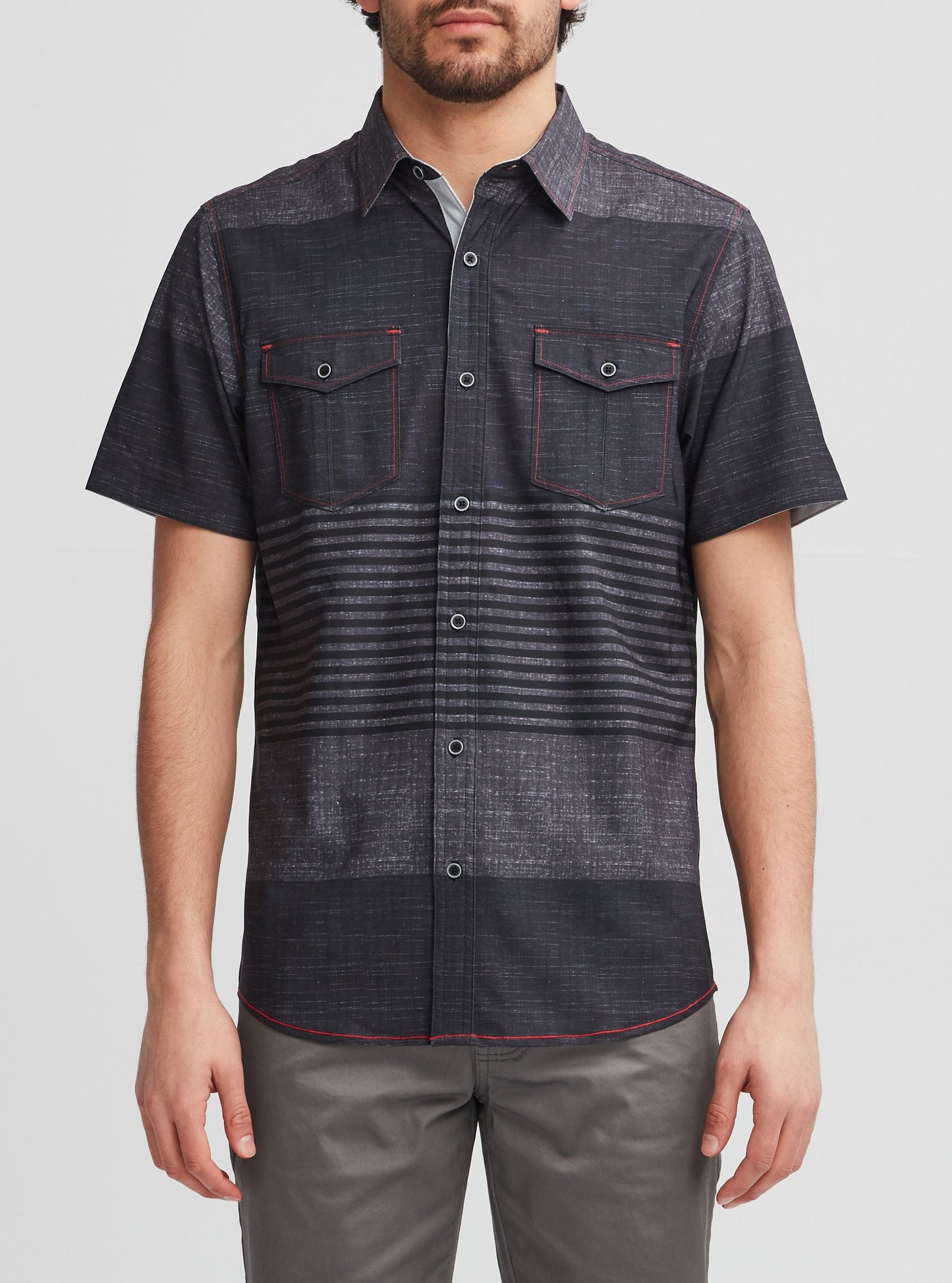 Men's casual short sleeve stretch shirt