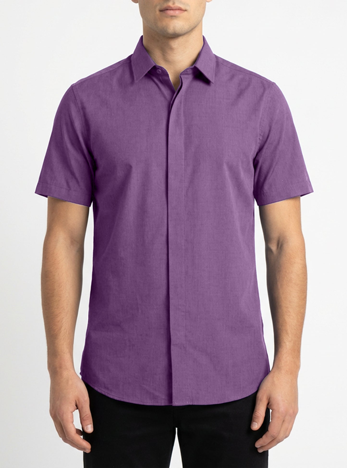Chemise classique à manches courtes pour hommes